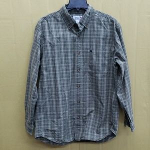 Carhartt Mens Button Down Shirt Size Large Green